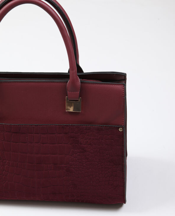 Sac à main croco bordeaux - Pimkie