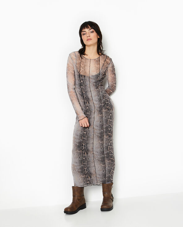 Robe longue en tulle motif python