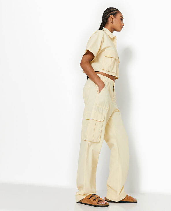 Pantalon large cargo beige - Pimkie
