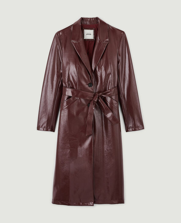 Manteau long vinyl bordeaux - Pimkie