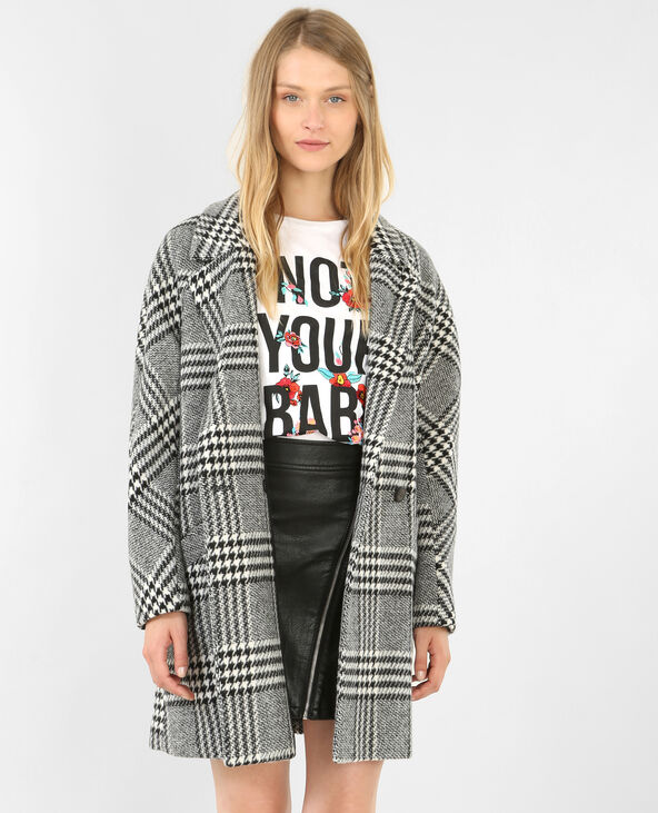 Manteau à carreaux noir - Pimkie