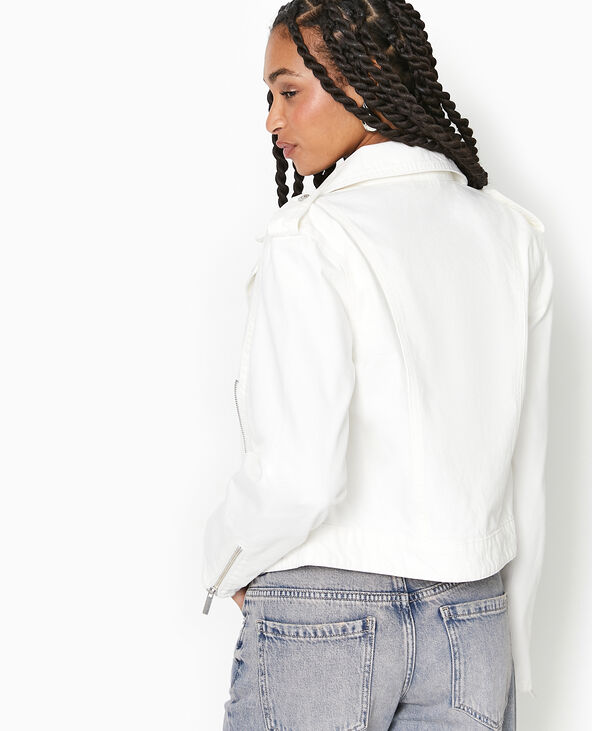 Blouson biker en jean blanc - Pimkie