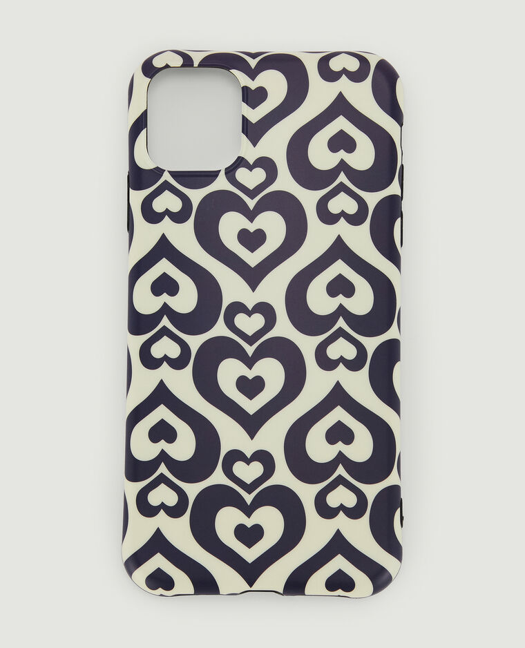 Coque iPhone "cœurs" blanc - Pimkie