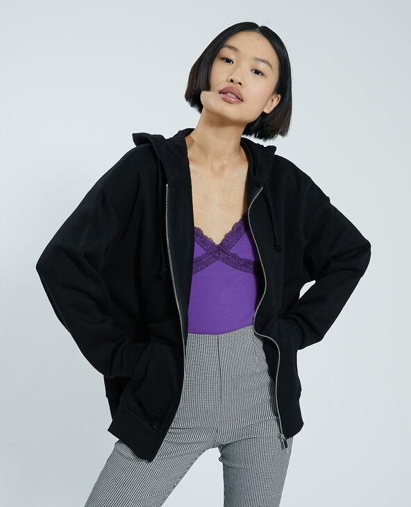Gilet zippé à capuche noir - Pimkie