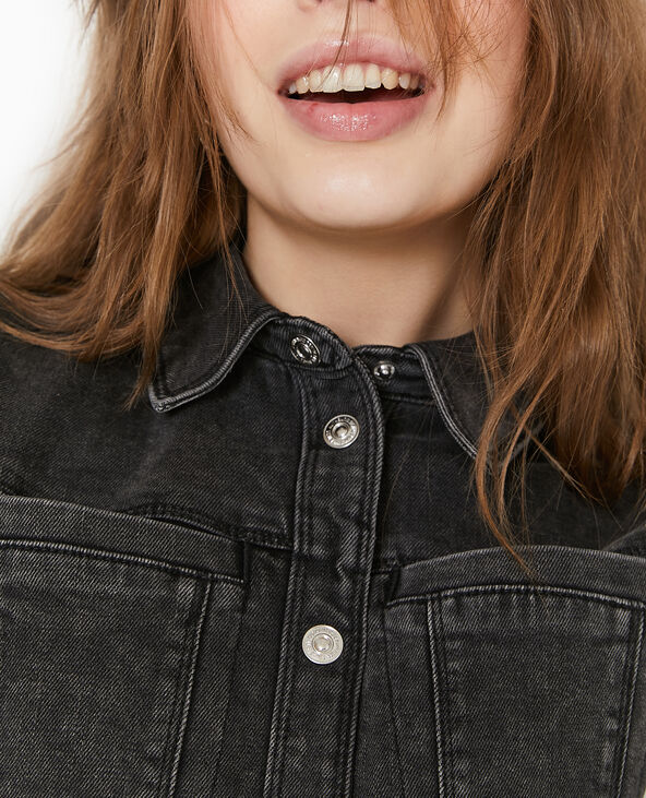 Robe courte et moulante en jean noir - Pimkie