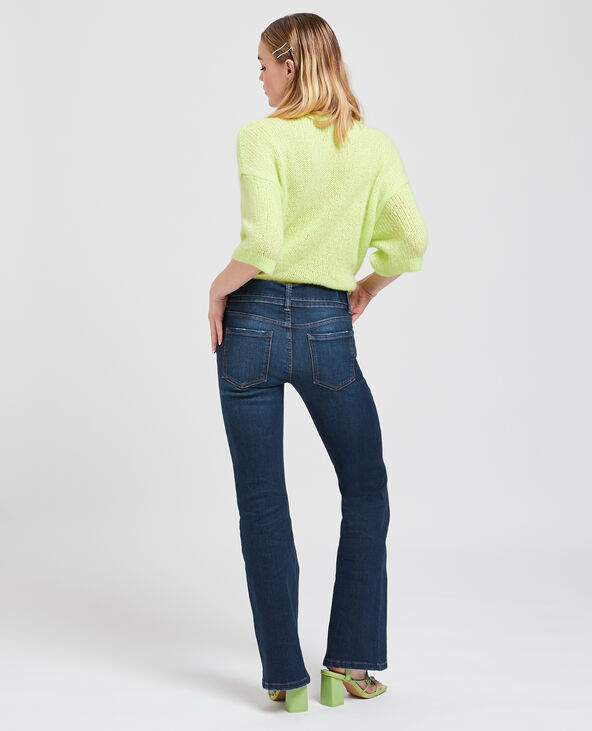Jean flare taille basse avec ceinture bleu marine - Pimkie