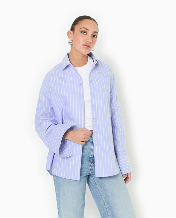 Chemise oversize rayée avec ouverture dos bleu - Pimkie
