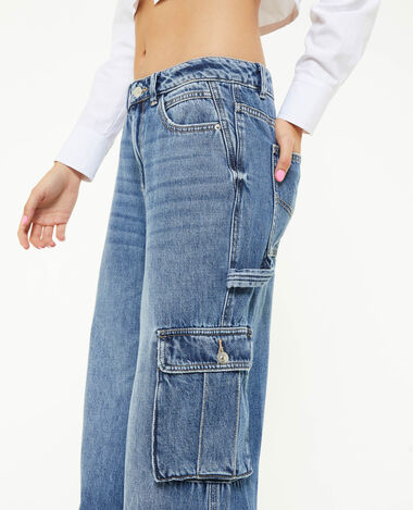 Jean cargo large bleu - Pimkie