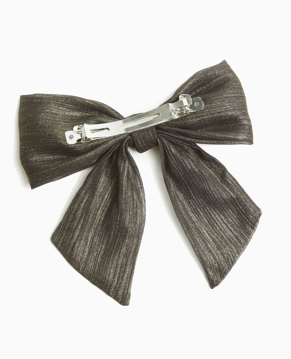 Barrette avec nœud argenté - Pimkie