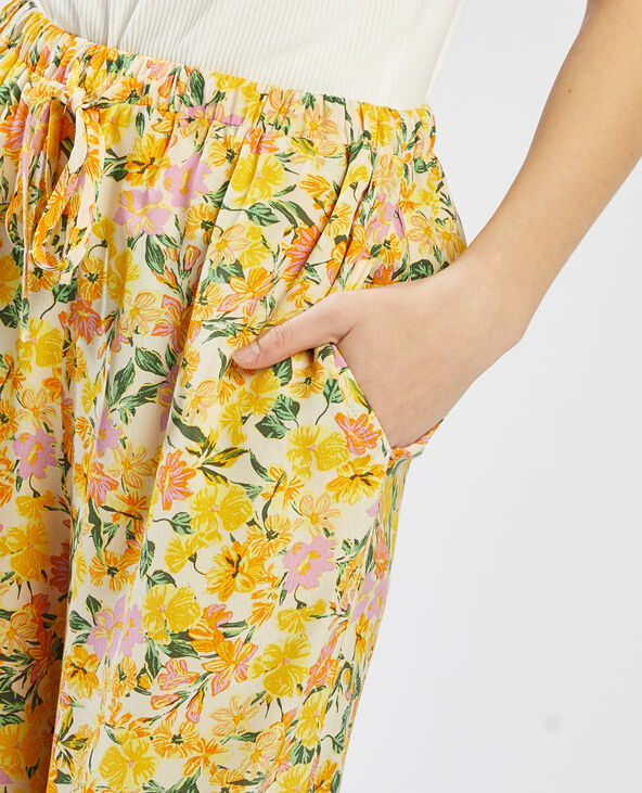 Pantalon fluide à motif fleurs orange - Pimkie