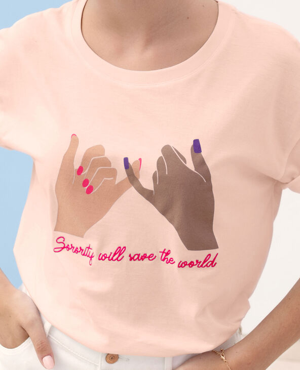 T-shirt Sorority rose clair - Pimkie