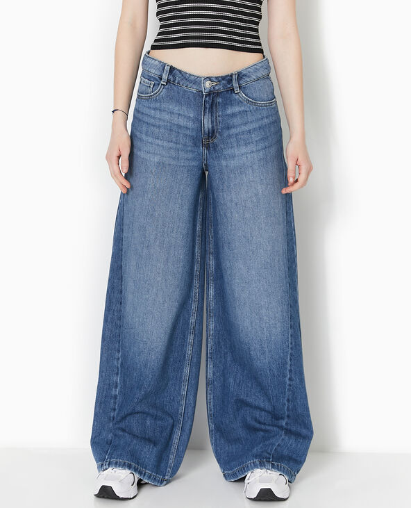 Jean wide ultra large taille basse bleu - Pimkie
