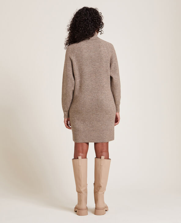 Robe pull à col roulé taupe - Pimkie