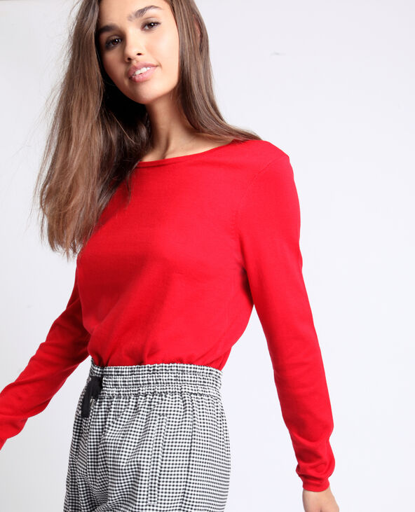 Pull dentelle bordeaux - Pimkie