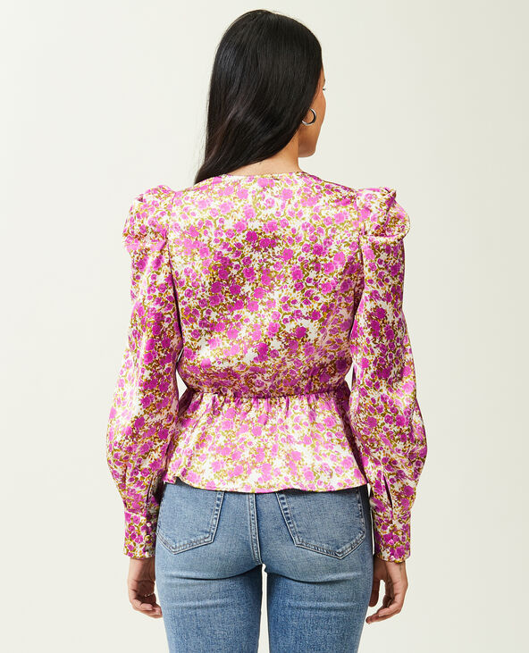 Blouse satinée cache-cœur rose - Pimkie