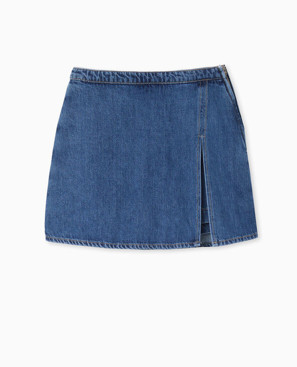 Jupe-short en jean bleu - Pimkie