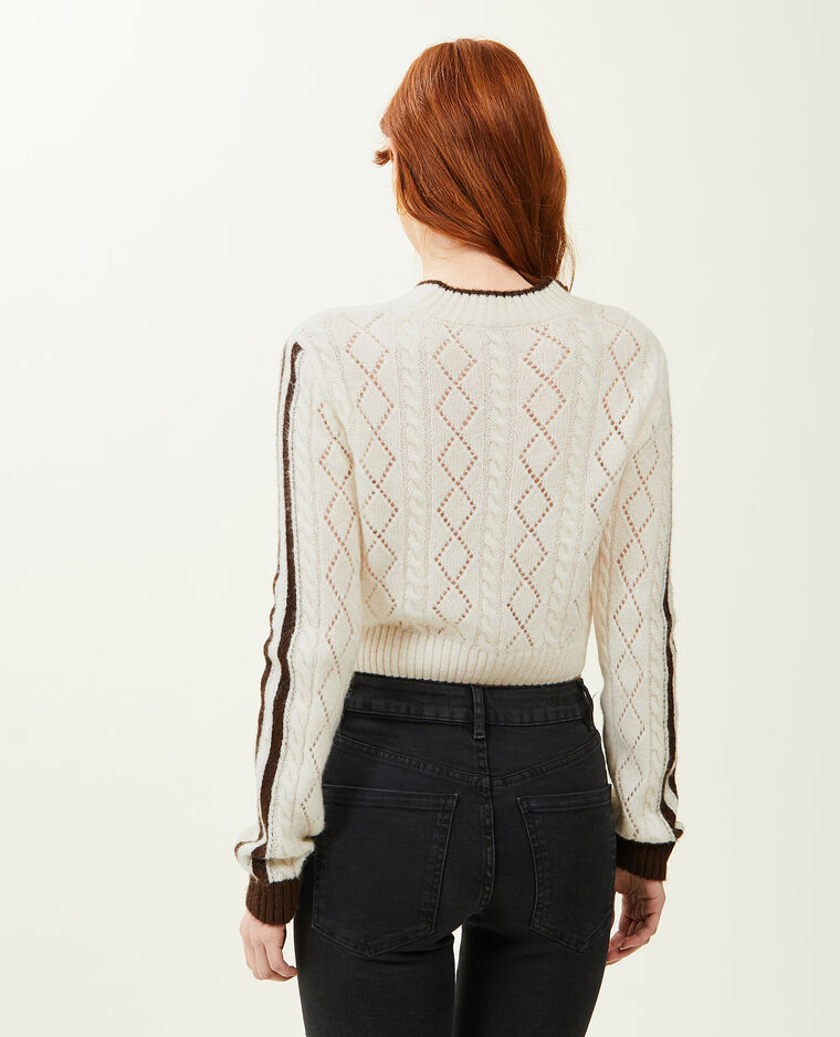 Pull maille fantaisie et ajourée blanc - Pimkie