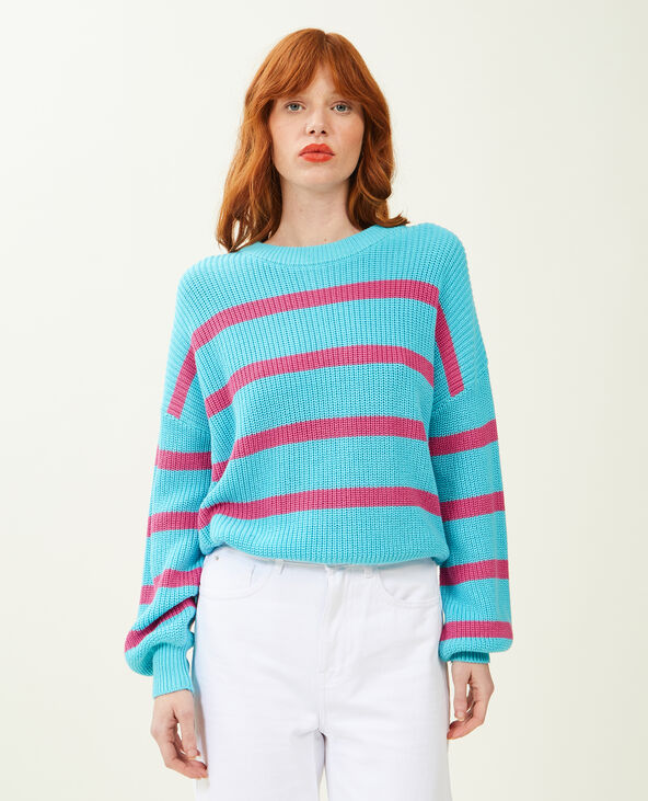 Pull marinière bleu turquoise - Pimkie
