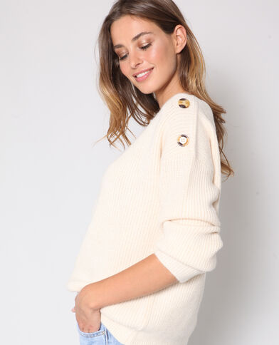 Pull à boutons écru - Pimkie