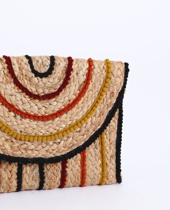 Sac pochette en paille Pimkie