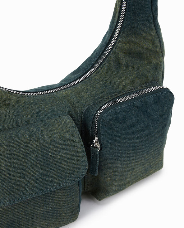 Sac porté épaule en jean effet dirty bleu - Pimkie