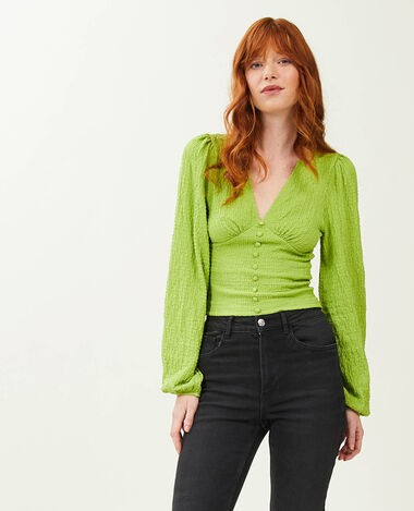 Top manches ballons vert kaki - Pimkie