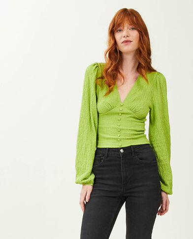 Top manches ballons vert kaki - Pimkie
