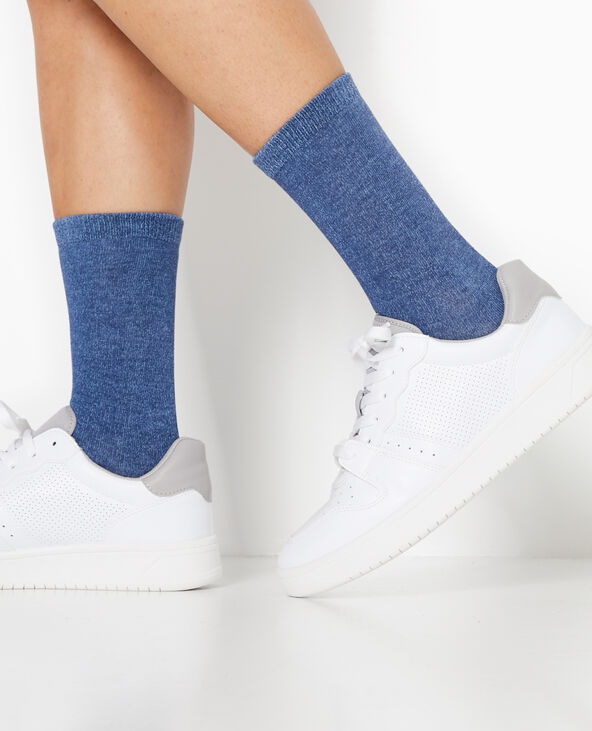 Chaussettes en maille chinée bleu clair - Pimkie