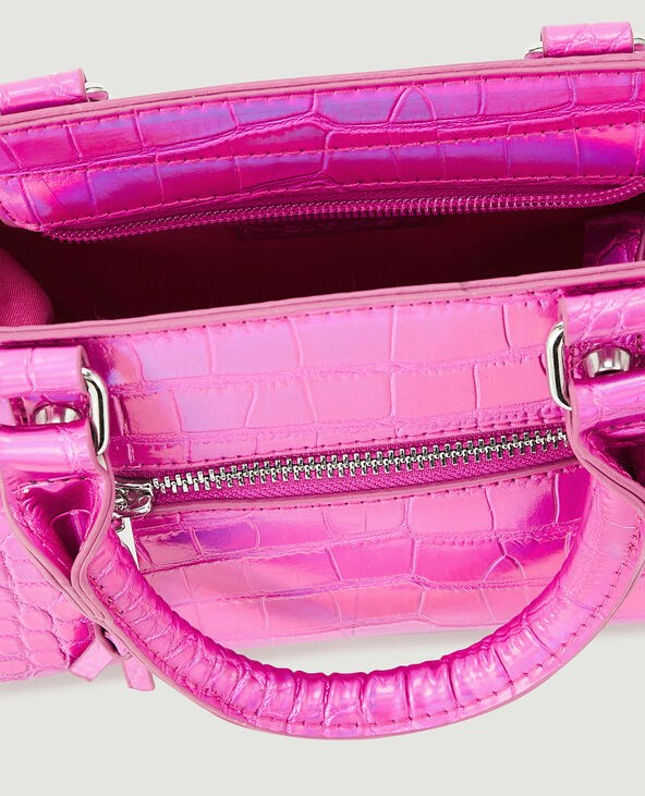 Sac boxy effet croco shiny rose - Pimkie