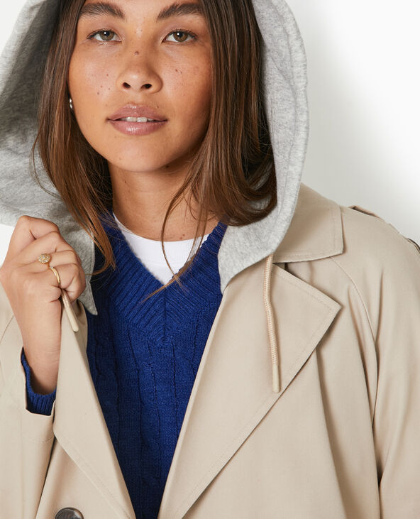 Veste trench avec capuche molleton amovible beige - Pimkie