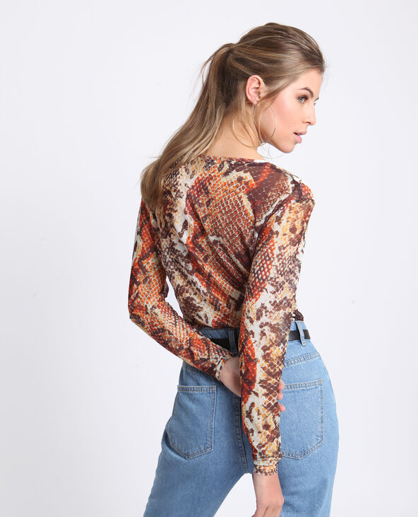 Top transparent serpent marron - Pimkie