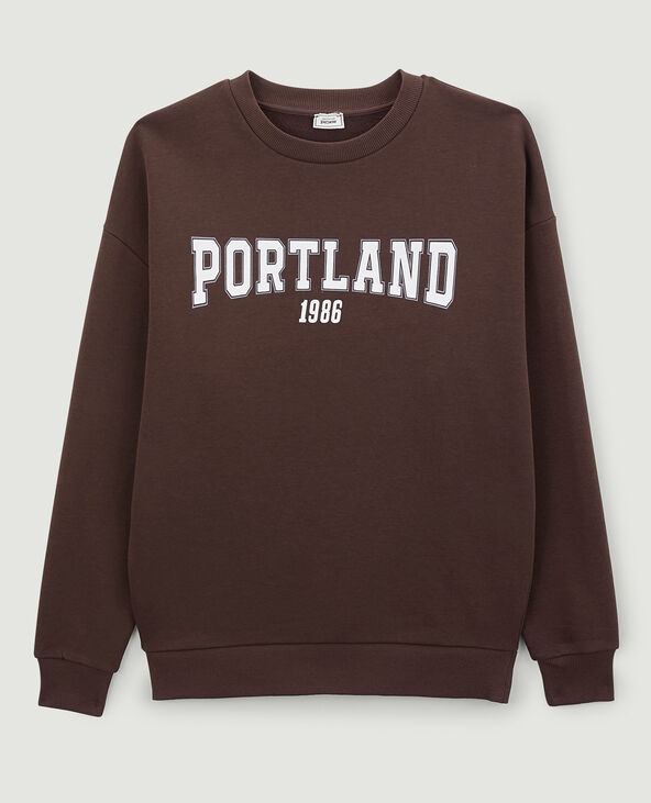Sweat col rond marron - Pimkie