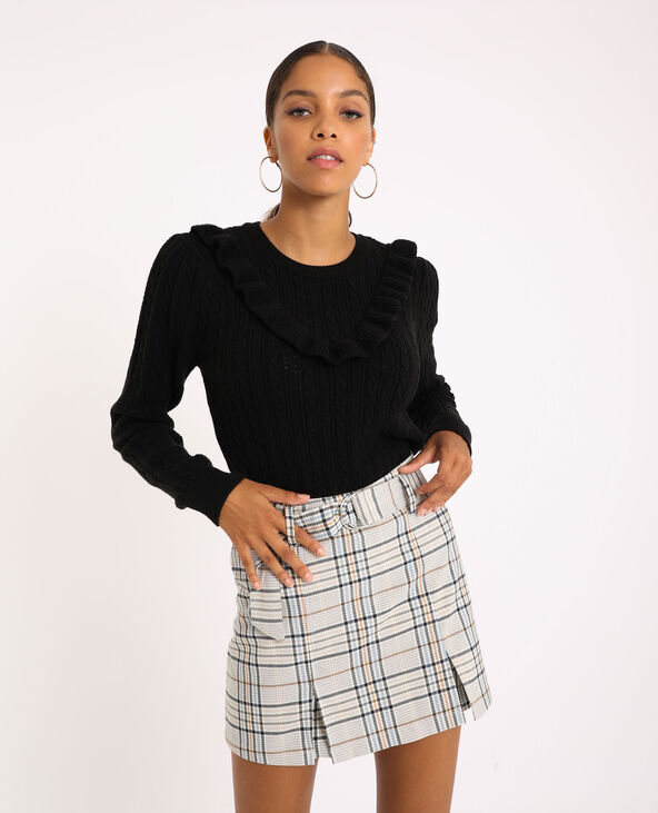 Pull à volants noir - Pimkie