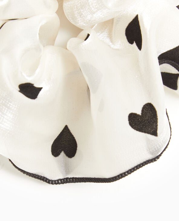 Chouchou motif cœurs avec pochette cadeau blanc - Pimkie