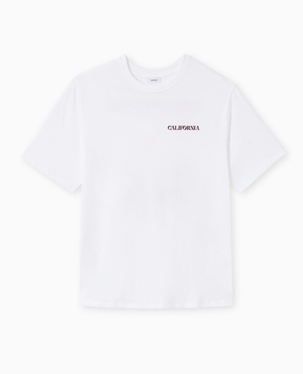 T-shirt ample avec print poitrine et dos blanc - Pimkie