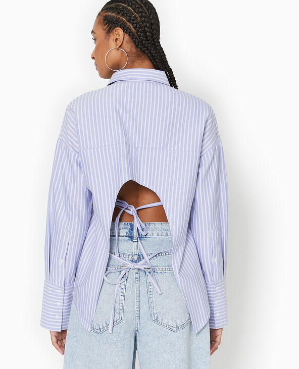 Chemise oversize avec cut out au dos bleu - Pimkie