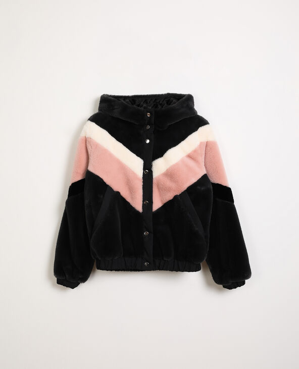 Blouson en fausse fourrure gris foncé - Pimkie