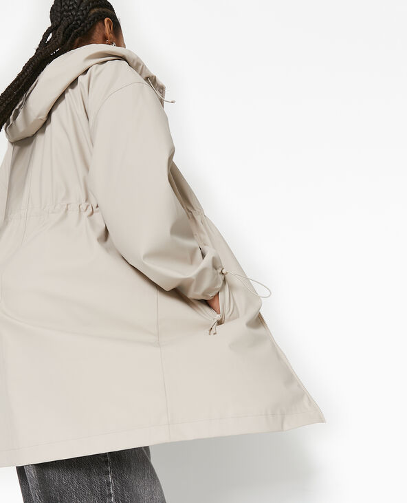 Manteau de pluie avec capuche beige - Pimkie
