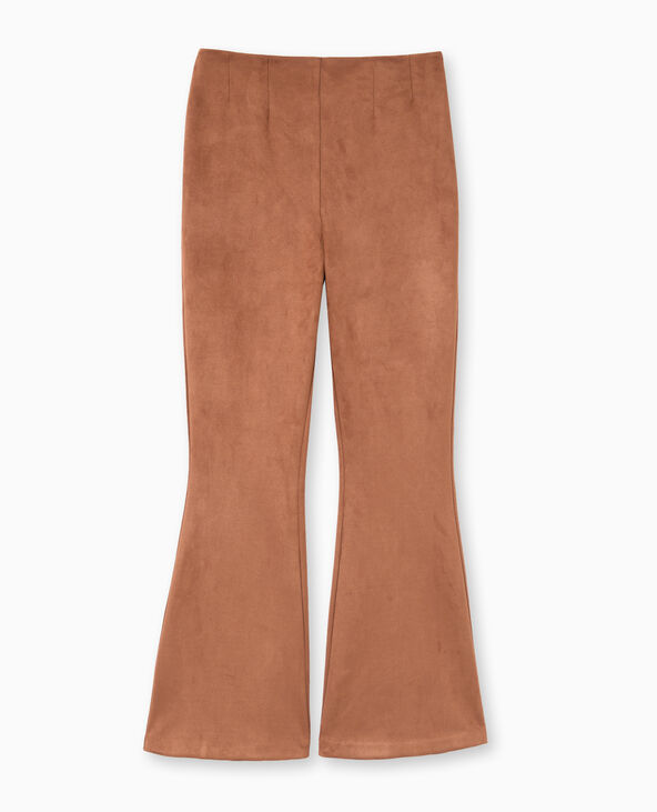 Pantalon flare en suédine camel - Pimkie