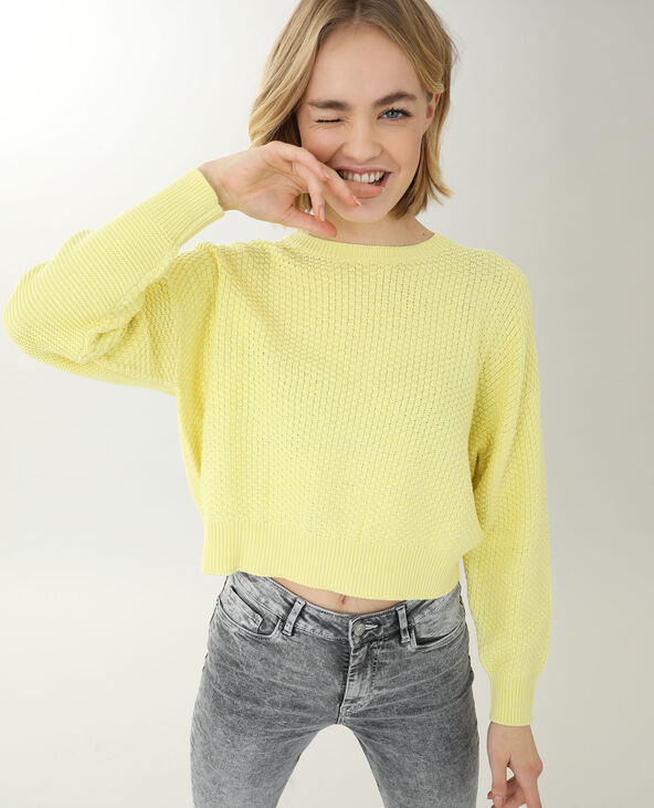 Pull store jaune pimkie