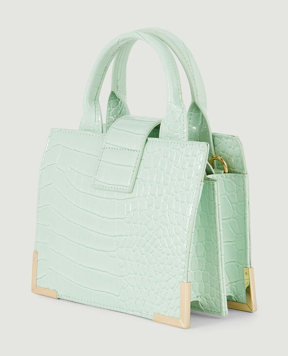 Sac boxy effet croco bleu clair - Pimkie