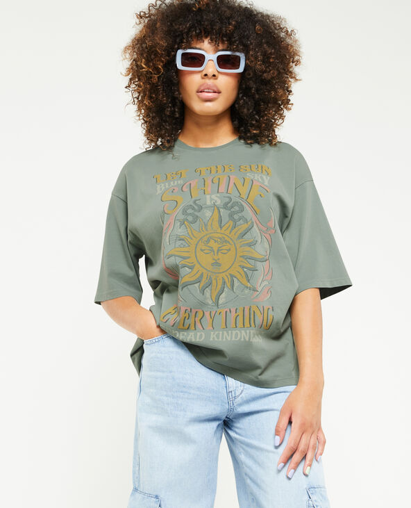 T-shirt oversize avec imprimé vert - Pimkie