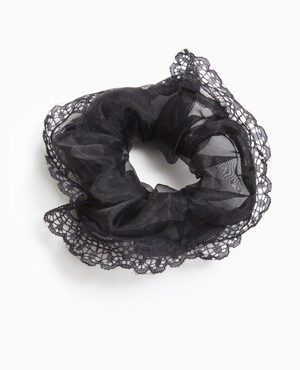 Chouchou organza et dentelle avec pochette cadeau noir - Pimkie