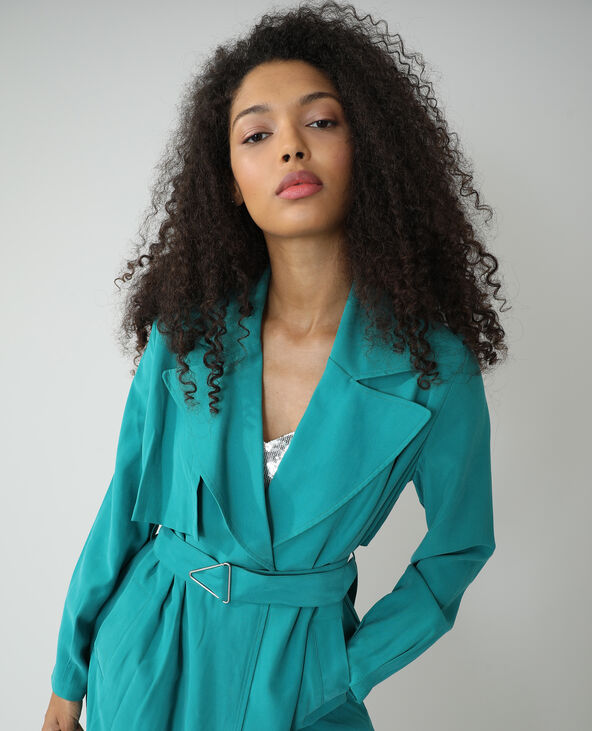 Trench long vert émeraude - Pimkie