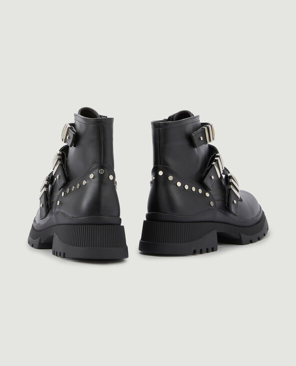 Boots avec brides et clous noir - Pimkie
