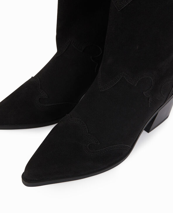 Boots santiags en suédine noir - Pimkie