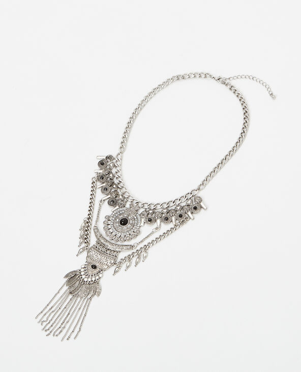 Collier plastron argenté - Pimkie