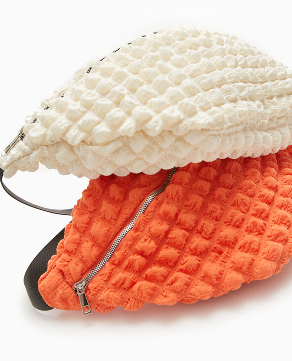 Sac banane XXL en tissu texturé gaufré orange - Pimkie