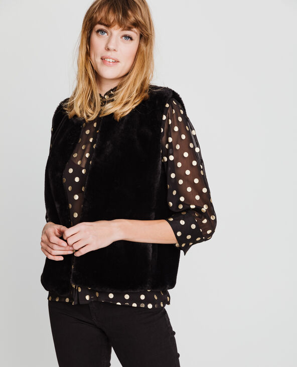 Veste en fausse fourrure noir - Pimkie