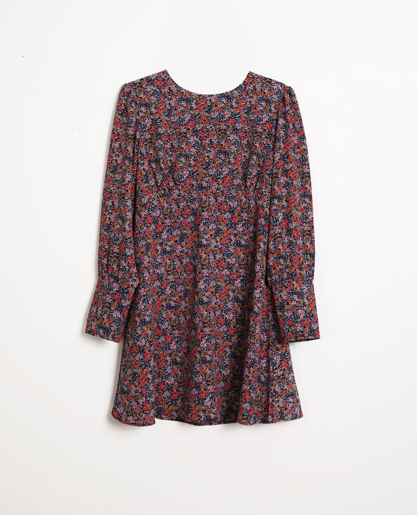 Petite robe à fleurs bleu foncé - Pimkie